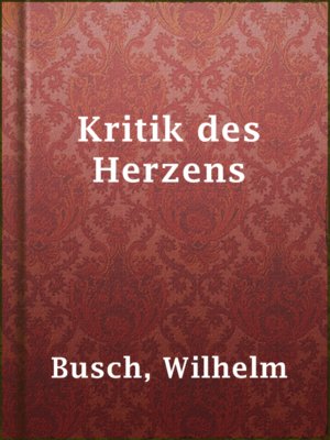 cover image of Kritik des Herzens